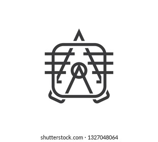 Letter a art line logo template