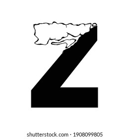 Carta de arte con efecto humo. Vector aislado sobre fondo blanco. Simple plantilla de diseño de letras iniciales para el logotipo de negocios y marca.