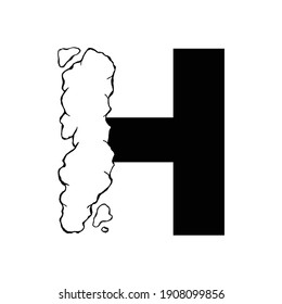 Letter art with smoke effect. Isolated vector on white background. Simple initial letter design template for business and branding logo.