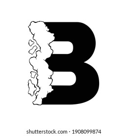 Letter art with smoke effect. Isolated vector on white background. Simple initial letter design template for business and branding logo.