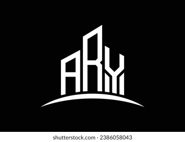 Letter ARY building vector monogram logo design template. Building Shape ARY logo.
