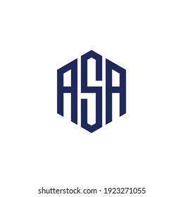 Letter ASA with hexagon logo design