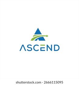 Modelo de design de logotipo de carta ascendente