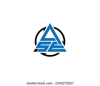 Letter ASE, SAE, ESA Logo Design With Triangle Shape. Simple And Modern Letter Logo Template With Black Background.