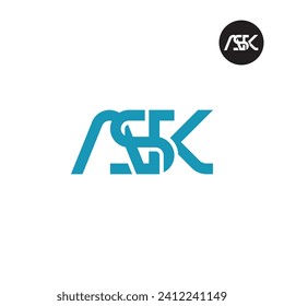 Diseño de logotipo de monograma ASK
