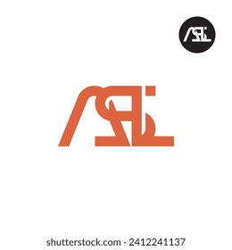 Diseño de logotipo de monograma ASL carta