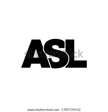 Letter ASL monogram logo design vector