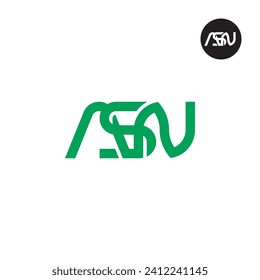 Diseño de logotipo de monograma ASN de carta