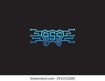 Letter ASS Modern Technology Vector Monogram Dental care shape Logo.