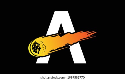 Letra A Icono Asteroide Símbolo de ilustración de diseño