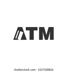 Letter ATM Logo. Card Symbol. Money Icon. Vector Illustration.