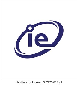 Modelo de vetor de design de logotipo de conceito Letter ie atom