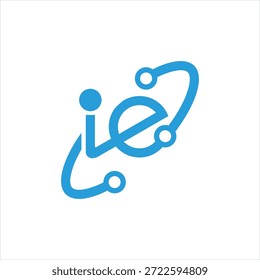 Modelo de vetor de design de logotipo de conceito Letter ie atom