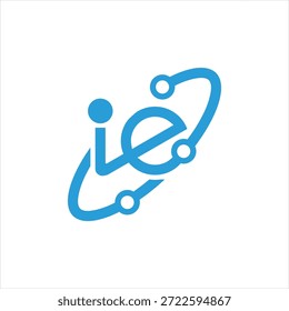Modelo de vetor de design de logotipo de conceito Letter ie atom