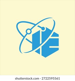Modelo de vetor de design de logotipo de conceito Letter ie atom