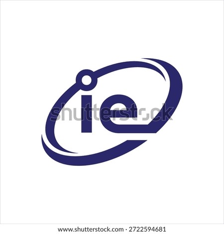 Letter ie atom concept logo design vector template