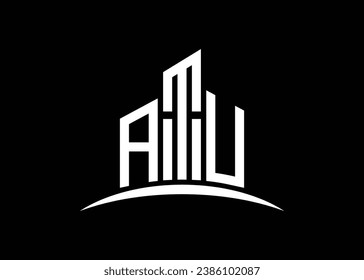 Carta modelo de diseño de logotipo de vector de construcción ATU. Construyendo el logotipo de la forma ATU.