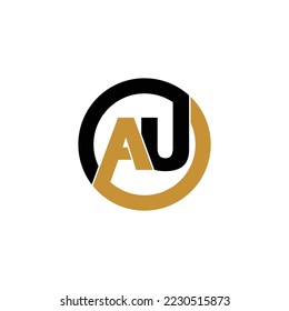 vector de diseño de logotipo de círculo de carta AU