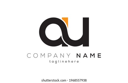 letter au creative logo design vector