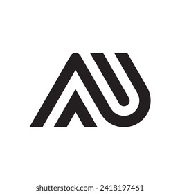 Letter AU creative monogram logo