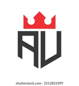 Letra AU Crown Logo. Crown on Letter Modelo de design de logotipo AU