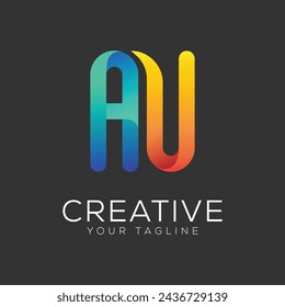 
letter au design gradient colorful logo