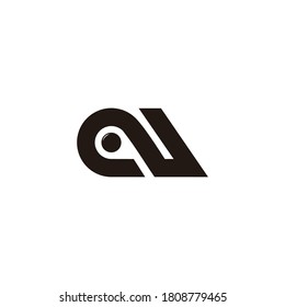 letter au geometric linear shape logo vector