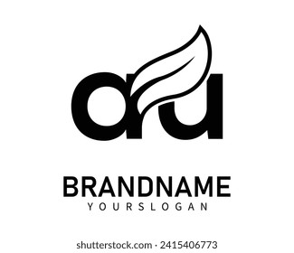 
Letter au leaf logo design template