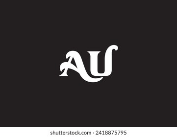 Letter AU Logo Design Using letter A and U , AU Monogram