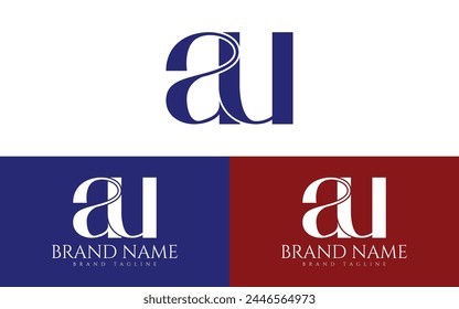 Letter AU Logo Design Using letter A and U , AU Monogram logo