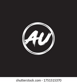 Letter AU Logo Symbol flach und Vektordesign Vorlage.
