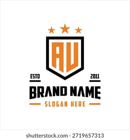 letra AU monograma modelo de vetor de elemento de design de logotipo