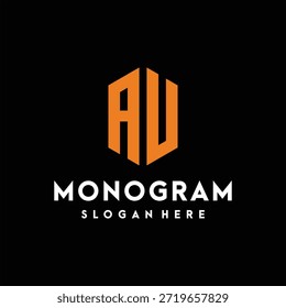 letra AU monograma logo elemento de diseño Vector Plantilla