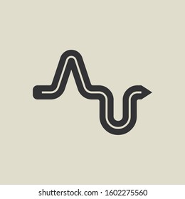 Letter AU pencil shape logo design. Link icon in flat style isolated on grey background. Graphic alphabet symbol for your corporate business identity, website, app, UI. Arts logo design inspiration.