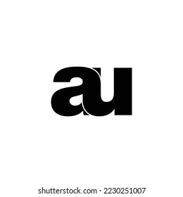 Letter AU simple logo design vector