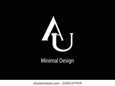 Diseño del logotipo del vector de la carta AU, icono del símbolo, diseño del logotipo del monograma, 