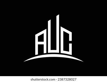 Letter AUC building vector monogram logo design template. Building Shape AUC logo.