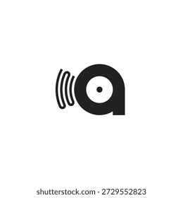Letra A Logotipo Do Disco De Áudio 