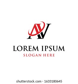 Letter AV Abstract Simple Typography Business Logo