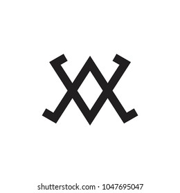 letter av geometric design simple logo vector