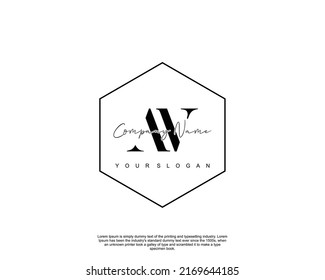 Letra AV logotipo de escritura manual inicial con firma y estilo dibujado a mano.