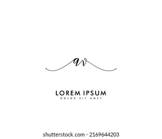 Letter AV Initial Handschrift Logo mit Unterschrift und handgezeichnet Stil.