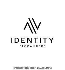  Letter AV Line Minimalist Creative Abstract Business Logo