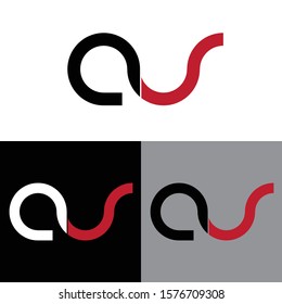Letter av linked lowercase logo design template elements. Red letter Isolated on black white grey background. Suitable for business, consulting group company