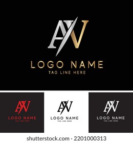 Letter AV logo design template elements