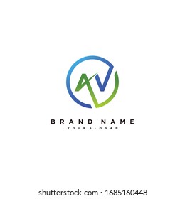 plantilla vectorial de diseño de logotipo AV carta