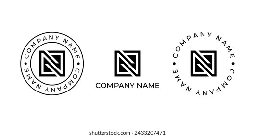 Letter AV Logo Icon Design Template, Abstract Square Emblem, White on Black Background