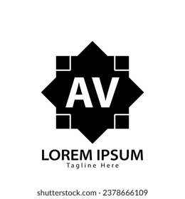 logotipo AV de letra. A V. Diseño de logotipo AV ilustración vectorial para empresas creativas, empresas, industria