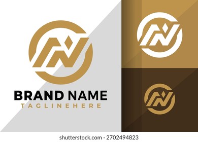 Letter An or Av Monogram Logo Icon Vector Design Illustration