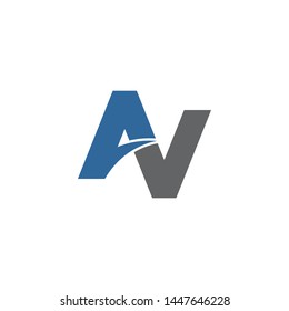 Letter AV simple logo design vector